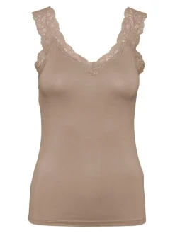Barbera Lace Top, Warm Taupe, L