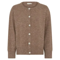 Basic Cosy Detail Knit Cardigan, Camel Melange, L