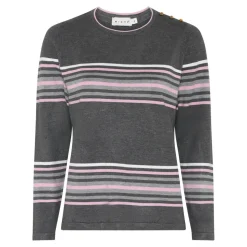 Basic Stripe Striktrøje, Charcoal, L