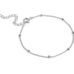 Beaded Chain Armbånd, Silver, 15+4 cm