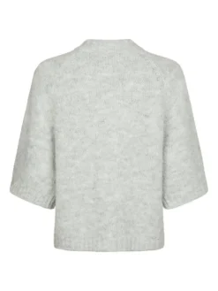 Benuta Fluffy Knit Cardigan, Light Grey Melange, 36