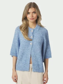 Benuta Fluffy Knit Cardigan, Dusty Blue, 38