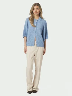 Benuta Fluffy Knit Cardigan, Dusty Blue, 38