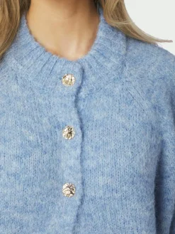 Benuta Fluffy Knit Cardigan, Dusty Blue, 38