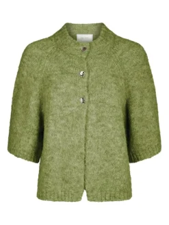 Benuta Fluffy Knit Cardigan, Dusty Green, 38