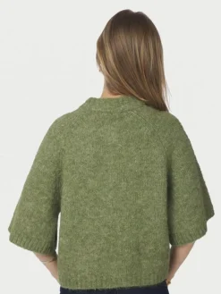 Benuta Fluffy Knit Cardigan, Dusty Green, 38