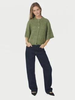 Benuta Fluffy Knit Cardigan, Dusty Green, 38