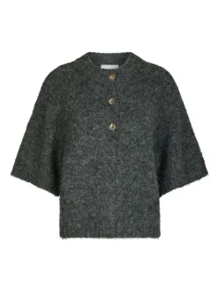 Benuta Fluffy Knit Cardigan, Antracit Melange, 38