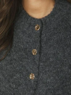 Benuta Fluffy Knit Cardigan, Antracit Melange, 38