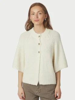 Benuta Fluffy Knit Cardigan, Off White, 38