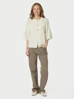 Benuta Fluffy Knit Cardigan, Off White, 38