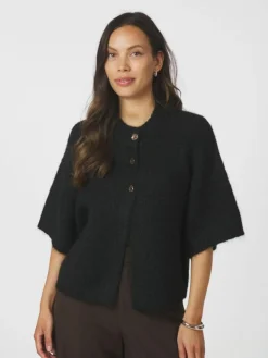 Benuta Fluffy Knit Cardigan, Black, 38