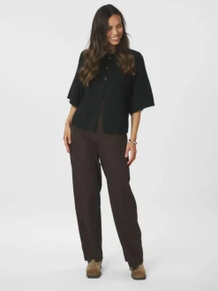 Benuta Fluffy Knit Cardigan, Black, 38