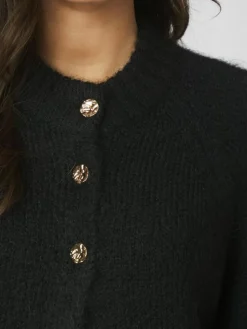 Benuta Fluffy Knit Cardigan, Black, 38