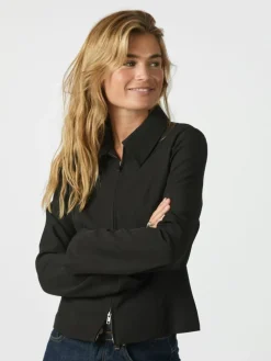 Bertha Structure Bluse, Black, 40