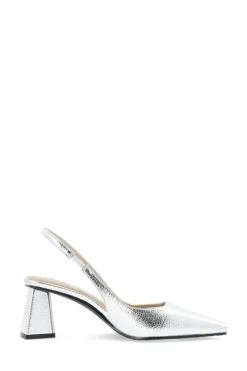 BIAMaralyn Slingback Metallic Højhælede Sko, Silver, 40