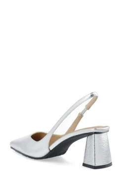 BIAMaralyn Slingback Metallic Højhælede Sko, Silver, 40