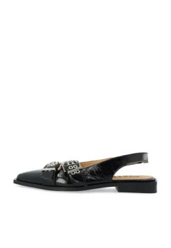 BIAVictoria Cross Buckle Slingback Ballerinasko, Black, 41