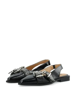 BIAVictoria Cross Buckle Slingback Ballerinasko, Black, 41