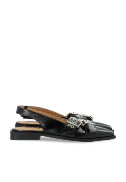 BIAVictoria Cross Buckle Slingback Ballerinasko, Black, 41
