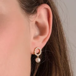 Biella Perla Uno Øreringe, Gold Plated