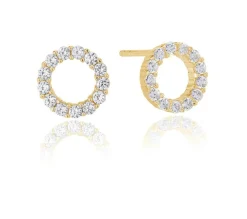 Biella Uno Piccolo Øreringe, Guld/Hvid