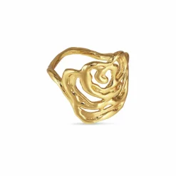 Big Rose Ring, Gold Plated, 56
