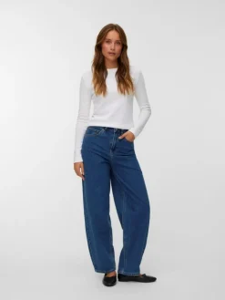 Billie Barrel Jeans, Medium Blue Denim, W31/L34