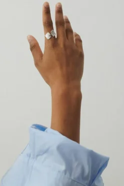 Biloba Ring, Silver, 52