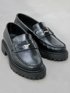 Birgitte Loafers, Black Polido,