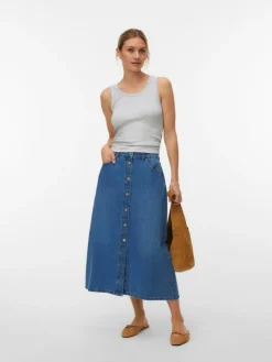 Birkley Denimnederdel, Light Blue Denim, XL