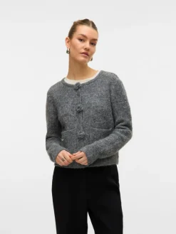 Blossom Cardigan, Medium Grey Melange, XL