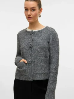 Blossom Cardigan, Medium Grey Melange, XL