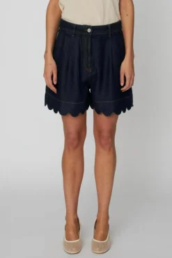 Blue Denim Shorts, Denim Blue, 38