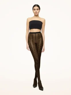 Bonny Dots Strømpebukser, Black/Black, S