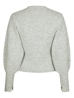 Briano Soft Knit Cardigan, Light Grey Melange, 40