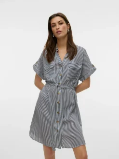 Bumpy Short Skjortekjole, India Ink, L