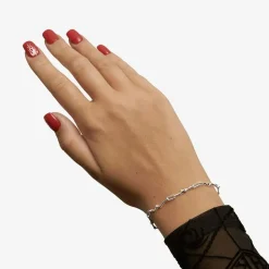 Burning Flames Armbånd, Silver, 18 cm