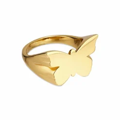 Butterfly Signet Ring, Guld, 56