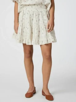 Callia Dobby Flower Nederdel, Off White, 34