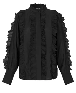 Cally Frill Skjorte, Black, M