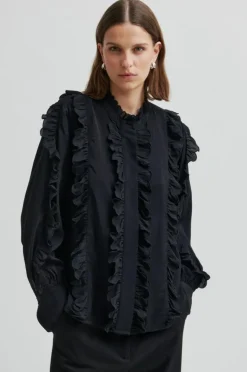 Cally Frill Skjorte, Black, M