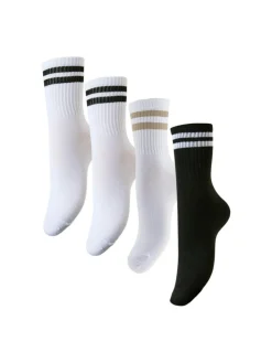 Cally 4-pak Strømper, Bright White, One size