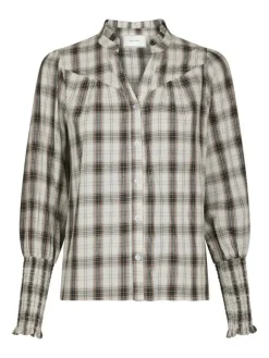 Camisa Big Check Bluse, Off White, 38