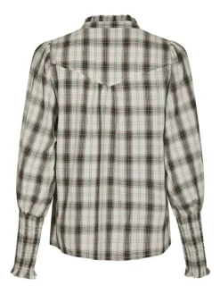 Camisa Big Check Bluse, Off White, 38