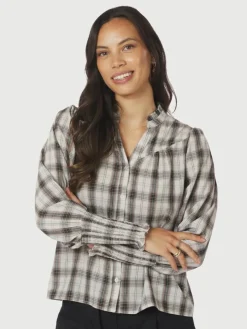 Camisa Big Check Bluse, Off White, 38