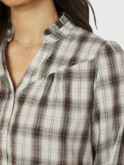 Camisa Big Check Bluse, Off White, 38