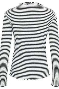 CandaceKB Langærmet T-shirt, Egret/Night Sky Stripe, S