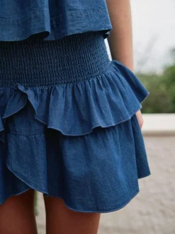 Carin Denim Nederdel, Blue, 38