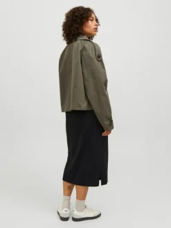 Carlie Short Trenchcoat, Dusty Olive, XL